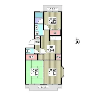 レグルス松戸A棟【2階】の間取り