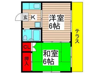 鴨谷ハイツ【1階】の間取り
