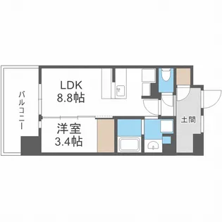 デュオフラッツ西新EAST【13階】の間取り