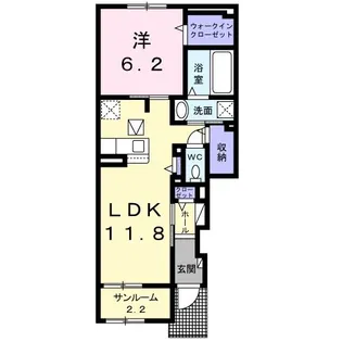 クレール 花水木【1階】の間取り