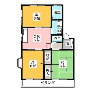 高砂ハイツB【1階】の間取り