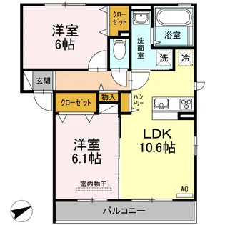 ボヌール・ヒル 西多賀【2階】の間取り
