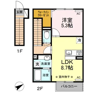アンソレイエIII【2階】の間取り