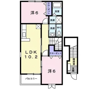 ベェル ヴェル【2階】の間取り