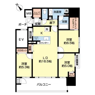 ビバシティ大井手町【12階】の間取り
