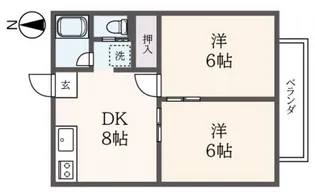 サンライズ【2階】の間取り