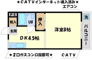 グリーンコーポタナカB棟【3階】の間取り