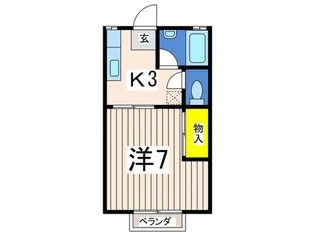 ユ-スハイツS【1階】の間取り