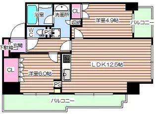 シティエール東梅田II【10階】の間取り