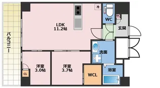 ArtizA瓦屋町II【10階】の間取り