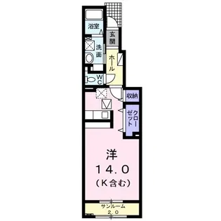 ワーズワースB【1階】の間取り