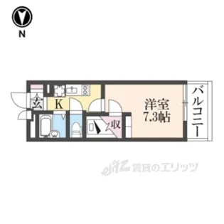 レオパレス逢阪【4階】の間取り