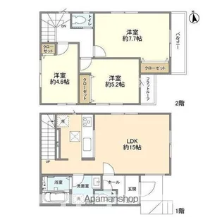 千葉県千葉市花見川区長作台2【一戸建】の間取り