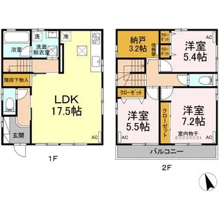 東京都国立市谷保【一戸建】の間取り