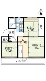 UR落合【5階】の間取り