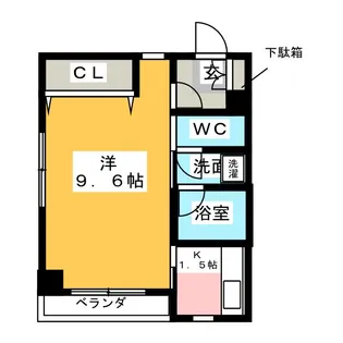 シャンブル平野【4階】の間取り
