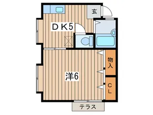 ファミ-ハイツ絹III【1階】の間取り