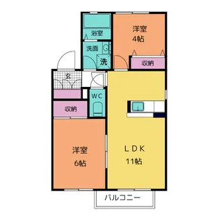 タウンズ碧 A棟【2階】の間取り