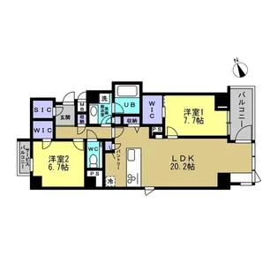 ラリュール【7階】の間取り