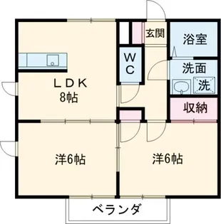 2DKの間取り画像