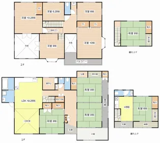 滋賀県長浜市小谷丁野町【一戸建】の間取り