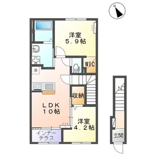 カーサ・フェリーチェS【2階】の間取り