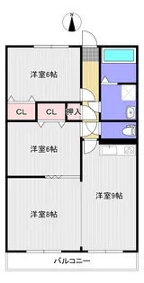 古城コンフォートマンション【1階】の間取り