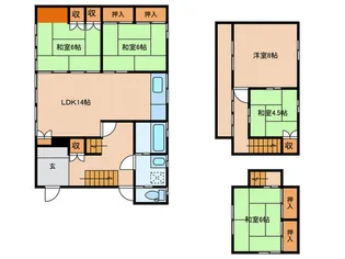 愛知県岡崎市上六名2【一戸建】の間取り