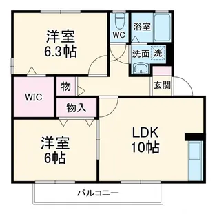 シンカンベムジューB棟【1階】の間取り