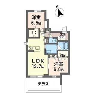 クオレール【1階】の間取り