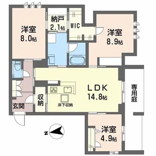 シャーメゾン ケー【1階】の間取り