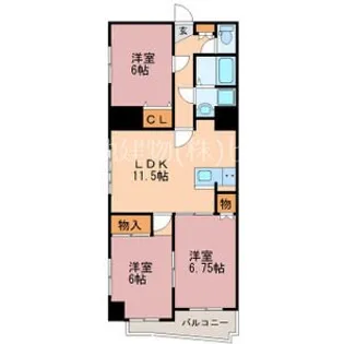 アーバンシェル B館【7階】の間取り