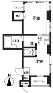 東京都大田区東矢口2【マンション】の間取り