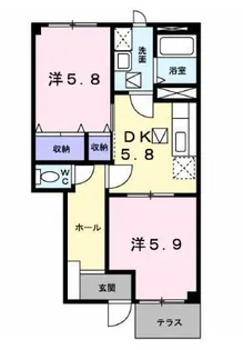 ヴィラエゾA【1階】の間取り