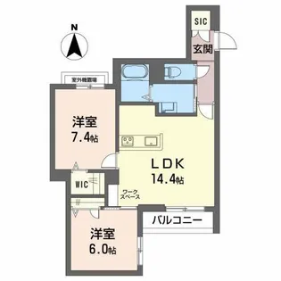 岐阜県岐阜市一松道1【マンション】の間取り