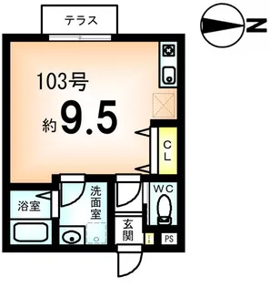 ヴァンキャトル【1階】の間取り
