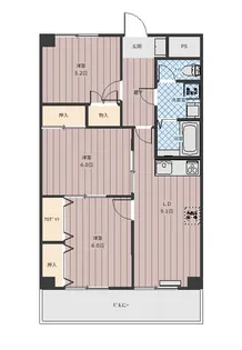一徳ハイツ Part 3-427【4階】の間取り