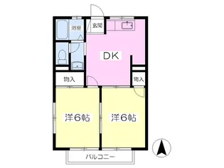 コーポ阿部B棟【2階】の間取り