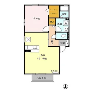 愛知県名古屋市中川区馬手町2【アパート】の間取り