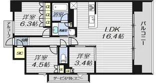 大阪府大阪市北区豊崎5【マンション】の間取り
