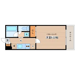 ヴィンダーバール愛【5階】の間取り