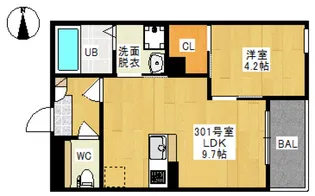 Regalest SK 高柳【3階】の間取り