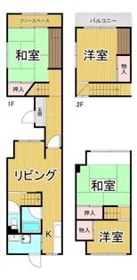 兵庫県西宮市東鳴尾町1【一戸建】の間取り