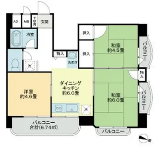 ライオンズマンション駒形【8階】の間取り
