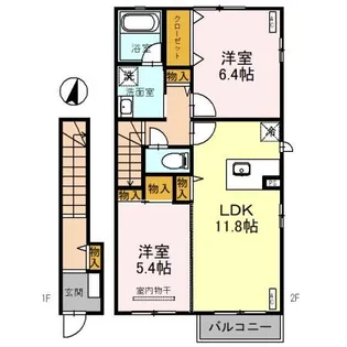 KOGA-KEYAKI ALLEYCLE E【2階】の間取り
