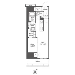 WORVE横浜伊勢佐木町【7階】の間取り