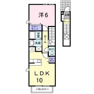 レインボーレジデンスA【2階】の間取り