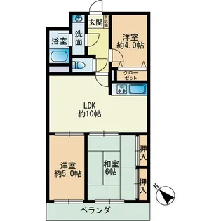 セザール姪浜【3階】の間取り