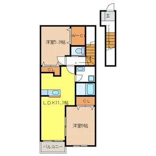 コートハイム浅井【2階】の間取り