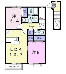 グランドゥールA【2階】の間取り